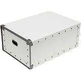 安達紙器 収納ケース 硬質パルプ ボックス 引出式 (幅25.5×奥行36×高さ16cm) PBH-803 ホワイト