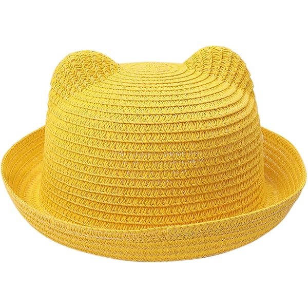 Amazon.co.jp: [A-ITEM] 耳付き麦わら帽子 ピンク ネイビー