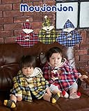 【子供服】 moujonjon (ムージョンジョン) チェック柄裏ボアマント・ポンチョ・ケープ S M54162