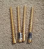 TBW Gold Twist Taper Candle, Spiral Taper Candle, Taper Twisted Dinner Dining Table Wedding Spiral L