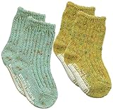 アンナニコラ 2足組 ローゲージリブ編み厚地ソックス 9cm - 12cm サックス 6047 日本製