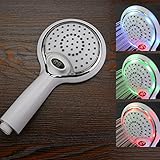 シャワーミキサー LED温度制御デジタルシャワーABSシャワーヘッド3色加圧ハンドヘルドシャワー