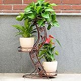J-園芸ラック ラワースタンド 3段階フラワー/プラントラック/シェルフ強力なバルコニー鉄製金属製台座スタンドシェルフfor Plant Flower Pot安定したプラントスタンド屋外/屋内庭装飾用