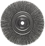 Weiler Trulock Narrow Face Wire Wheel Brush Round Hole Steel Crimped Wire 10 Diameter 0.014 Wire Dia