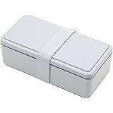 GEL-COOL ジェルクール square 保冷剤一体型 四角 ランチボックス L お弁当箱 オイスターグレー 17.8×8.7×6cm 500ml 1段 弁当箱 女性 男性 子供 仕切り付き ラバーバンド付き 簡単クリップ バックル機構 レンジ対
