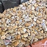 天然石 玉石砂利 1-2cm 30kg パンプキンイエロー (ガーデニングに最適 黄色砂利）