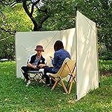 ウィンドスクリーン キャンプ 陣幕 防風 タープ サイドシート アウトドア 焚火陣幕 3面 タープ ポール付き コンパクト 軽量 簡単 設営 難燃性 遮光 撥水 防カビ 収納ケース付き 仕切り 焚火陣幕 バーベキュー (カーキ)