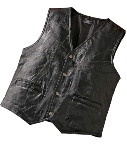 Amazon | [LVCOOL] 本革ベスト メンズベスト ラム革ベスト