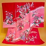 【正絹】 お宮参り着物　（初着・産着）　女児　M１-１９ 鈴に蝶々・手毬柄　新品仕立上り　★もれなく５大特典付！