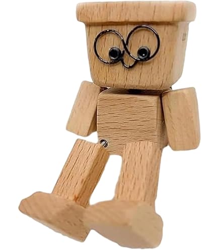Omino Di Legno Che Balla Con Facce Magnetiche - Decorazione Auto O Scrivania, Movimento Rilassante, Regalo Creativo