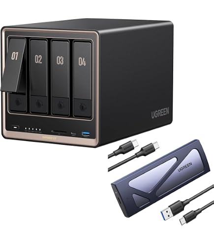 Amazon.co.jp: UGREEN NASync DXP4800 GT 4ベイNASバンドル、1M USB