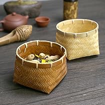 2点竹細工 果物皿 菓子入れ 小物入 水切り皿 手作工芸品 フルーツバスケット 2点竹細工 果物皿 菓子入れ 小物入 水切り皿 手作工芸品 フルーツ