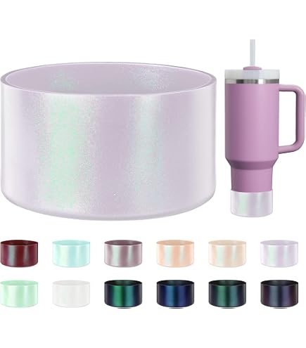 Dreamy Gradient Silicone Boot For Stanley 40oz & 30oz Tumblers - Metallic Shimmer Protective Sleeve (Violet Petal) - View #11