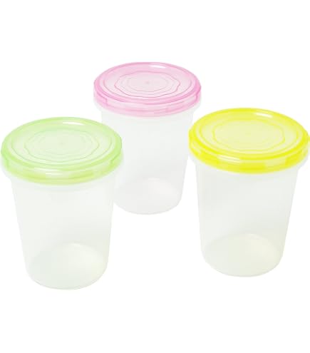 Amazon.co.jp: 密閉式透明プラスチック保存容器円形4サイズセット食品