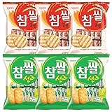 【ロジョク】韓国のお菓子 クラウン チャムサル 雪餅128gx3袋入り+チャムサル 仙果115gx3袋入り 香ばしくて甘い、お茶によく合う韓国のお菓子