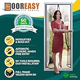 Guaranteed "Not to Fall" DOOREASY Magnetic Screen Door, Micro Mesh, Heavy Magnets, Velcro Fully Sewn