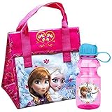 Zak! Designs Insulated Lunch Bag and 14 oz. Tritan Water Bottle with Elsa and Anna from Frozen, Reus