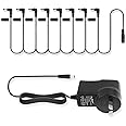 Mr.Power Guitar Effects Power Supply Adapter 9V DC 1A (1000mA) with Daisy Chain Cord Cable Free Insulated Cap (with 8 Way Cab