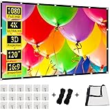 Projection Screen,GAINVANE 4K 16:9 HD Rear Front Projector Screen Foldable Projection Screen Double-Sided Portable Outdoor In