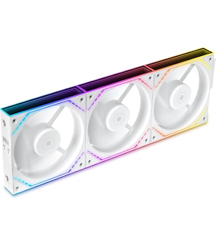 Thermalright TL-UB36RW 360 mm Single-Frame PC Cooling Reverse Case Fans - PWM 2150 RPM Snelheid | ARGB-verlichting | Hoge luchtstroom | Enkele modulaire kabel, voor chassis en vloeistofkoeler (wit