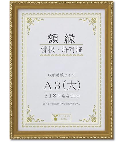 Amazon | 大仙 額縁 賞状額 金ラック A3大 木製 箱入 J750C3400 | 賞状
