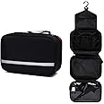Hanging Toiletry Bag, VASCHY Water Resistant Large Travel Toiletry Kit Shaving Bag Portable Wash Bag for Makeup, Cosmetic Bla