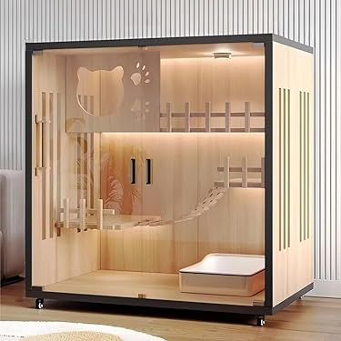 ラグジュアリーキャットケージ｜透明窓 × スライド式ドア