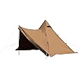 【Amazon.co.jp限定】[キャンパーズコレクション 山善] ワンポール テント キャンプ アウトドア 火の粉に強い オールシーズン 簡単設営 インナーテント・フライポール付属 ブラウン コットンテント CTN-300(BR)