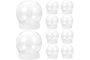 EXCEART Diy7雪7グローブ7水7グローブ710個7150ml プラスチック7クリア7充填可能7雪7グローブ7ネジ付き7オフ7キャップ7クリア7クリスマス7水7グローブ7diy7クラフト7冬7テーマ7デコレーション