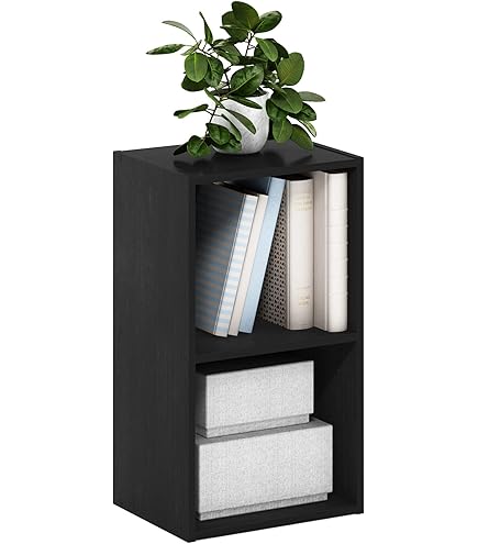 本棚　カラーボックス　薄型　コミックラック　木製　大容量　本収納　ブラック ぼん家具 【完成品】本棚 スリム コミック 収納 カラーボックス