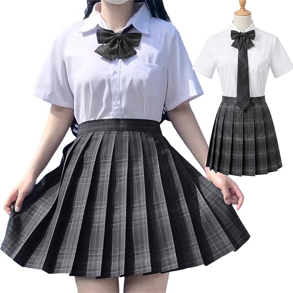 Amazon.co.jp: [GEAHOL] 制服 スカート コスプレ 女子高生 プリーツ