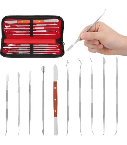 DOITOOL 8-Inch Double-Ended Wax File – Flat & Half Round Needle File For Wood, Metal, Jewelry Carving, And 3D Print Finishing