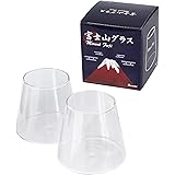 Rurumi 富士山 グラス セット 360ml ペアグラス 耐熱 コップ ビール (2個 セット)