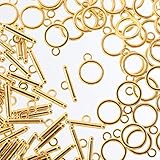ファイニエ マンテル パーツ ゴールド 50ペア トグル クラスプ 留め具 接続金具 ネックレス ブレスレット アクセサリー 金具 AP2223