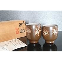 人間国宝　佐渡　無名異焼　【五代伊藤赤水】造　湯呑茶碗　大小　夫婦湯呑　共箱栞付 Amazon.co.jp: 人間国宝 佐渡 無名異焼 五代伊藤赤水造 湯呑茶碗