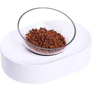 PETKIT猫用フードボウル ペット 食器スタンド付き ウォーターボウル 0度・15度調整可能 頭を下げらず 洗いやすい 透明なPC素材