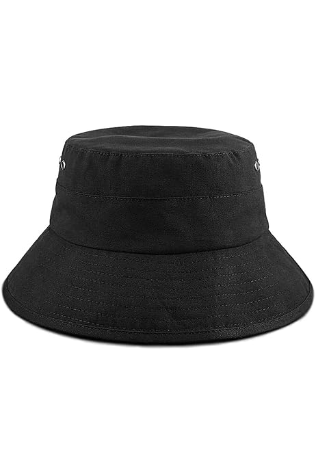 Cotton Bucket Hat,Adjustable Wide Brim 