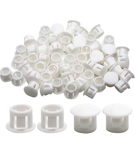 Heyiarbeit 50pcs Hole Plugs 7/8 / 22mm Nylon Plastic Round Snap in Type Locking Hole Tube Furniture Fencing Post Pipe Insert End Caps White Tone Heyiarbeit 50pcs Hole Plugs 7/8 / 22mm Nylon Plastic Round Snap in Type Locking Hole Tube Furniture Fencing Post Pipe Insert End Caps White Tone