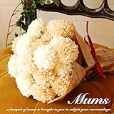 マム 造花 観葉植物 ブーケ 花束 セット CT触媒 ホワイト オレンジ フェイクフラワー