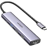 UGREEN Revodok 105 USB C ハブ 5-IN-1 HDMI 出力USB ハブ Type-C 100W PD急速充電 1*USB3.0+2*USB2.0ポート 5Gbps超高速データ転送用 スリムハブ 4K@30Hz Window/