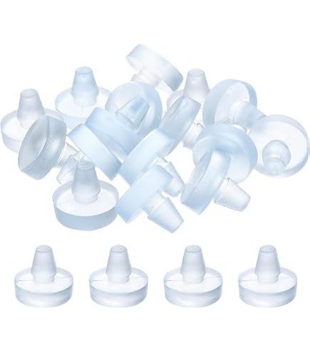 HSIULMY 30-Pack Glass Table Bumpers With Stem – 5 Sizes Clear PVC Pads For Tabletops, Cabinets, And Patio Furniture