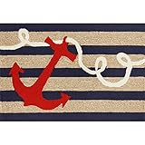 Liora Manne FT112A49833 Whimsy Ship Ahoy Rug 20 x 30 Navy [並行輸入品]