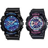[カシオ]CASIO G-SHOCK Gショック Baby-G ベビーG ペアウォッチ アナデジ ブルー×ピンク ブラック 多機能 GA-110HC-1ABA-112-1A 腕時計 [並行輸入品]
