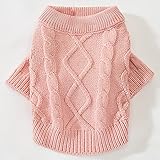 Tengcong 犬用コスチューム 犬用セーター 犬服 冬 セーター 洋服 猫 ドッグウェア 防寒着 暖かい 可愛い おしゃれ 小型犬 中型犬 大型犬 (ピンク, S)