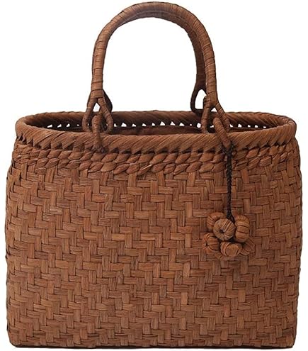 Amazon.co.jp: かごバッグ [なごみや] 山葡萄 網代編み トートバッグ
