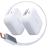 TORRAS FlexLine 67W Type-C 急速充電器 100cm巻取り式ケーブル内蔵 GaNIII ノートPC対応 ホワイト | 1m巻取り式コード・高耐久設計/67W高出力・MacBook/65WノートPC急速充電/PD/PPS対応・2