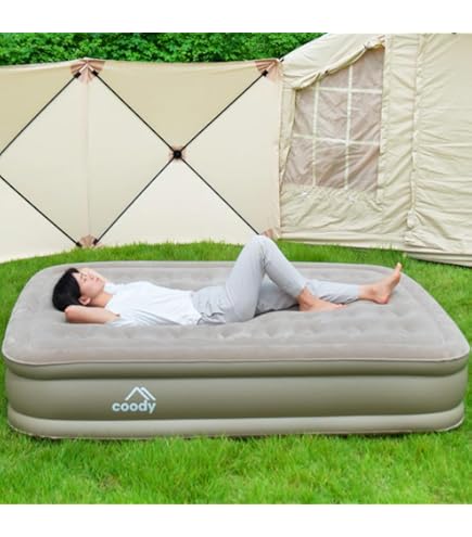 coody クーディ　エアーベッド　ダブル新品未使用 ポータブルベッド Amazon.co.jp: coody エアベッドファースト (ダブル40cmサイズ