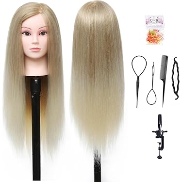 ❇️未使用品❣️練習用　マネキンヘッド ブラウンヘア未使用 クリップ付き　人毛　美容 Amazon.co.jp: トレーニングヘッド、ダークブラウンヘアマネキン