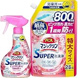マジックリン 【まとめ買い】バス SUPER泡洗浄 洗浄はもちろん、菌由来の汚れも防ぐ! アロマローズの香り 本体 350ｍｌ+詰替え用 800ｍｌ