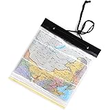 Doyeemei マップケース 地図入れ 100％防水 シールライン 折り畳み 高耐久 透明度の高いTPUウインドウ コンパクト 高い視認性 ブラック 黑色